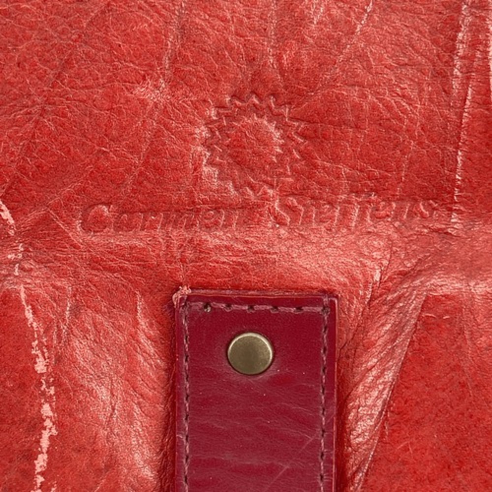 Carmen Steffens Red Studded Leather Crossbody Bag Adjustable Strap - Picture 11 of 15